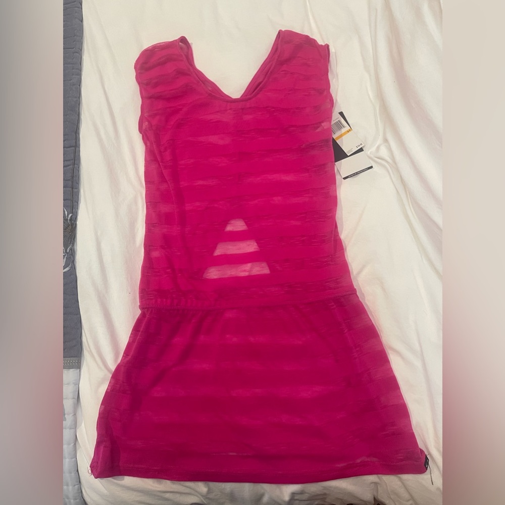 Pink Oakley swim cover up.